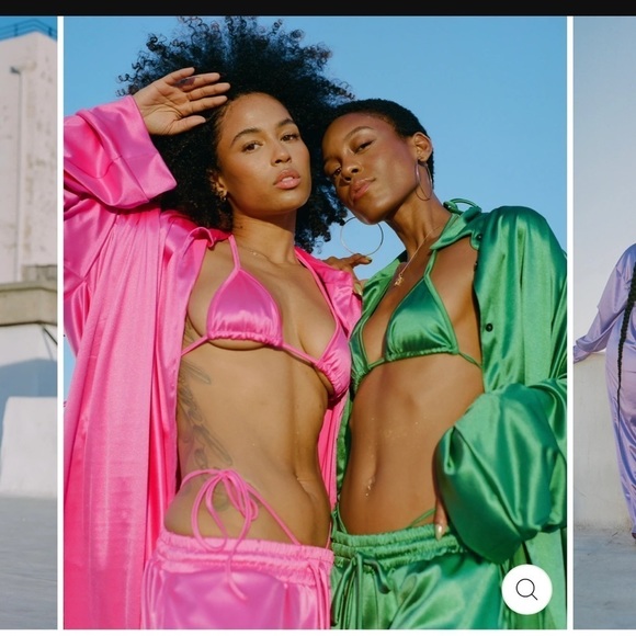 𝅺LAINA Rauma Pants Green S Small Satin Drawstring Pant Trouser Club Bed - Picture 12 of 14